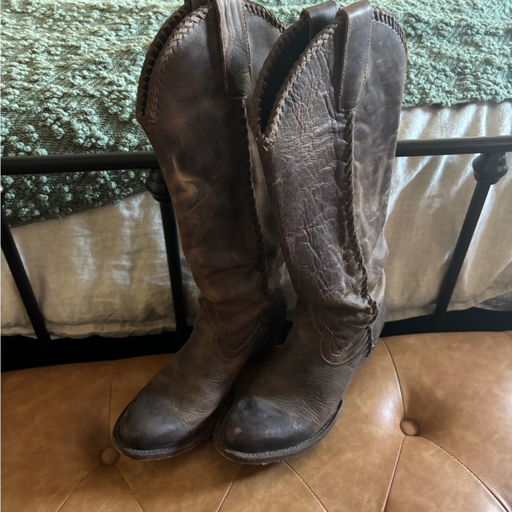 Brown Leather Cowboy Boots